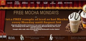 McDonalds Free Mocha Mondays Trial Campaign