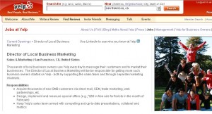 Yelp Director of Local Business Marketing